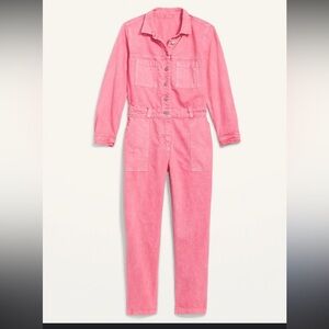 Old Navy Pink Button-Up Jumpsuit